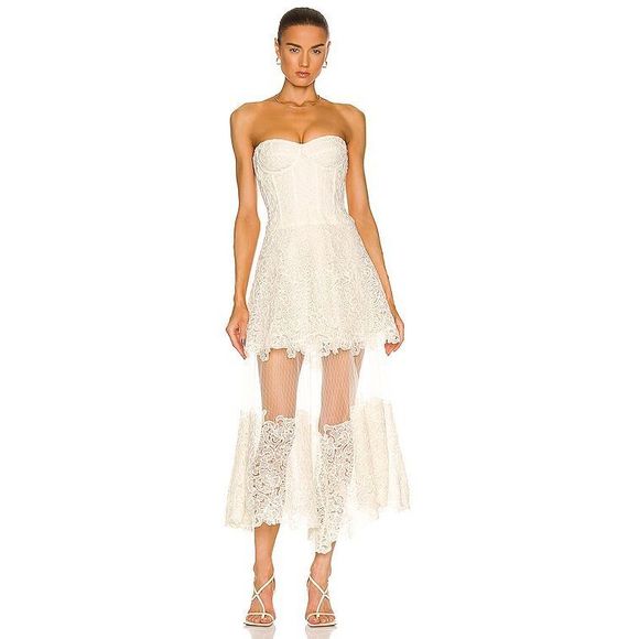 Jonathan Simkhai Dresses & Skirts - Jonathan Simkhai Strapless Lace Dress in Cream